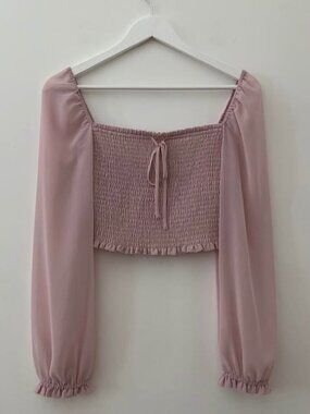 Wilfred Smocked Chiffon Saga Blouse
